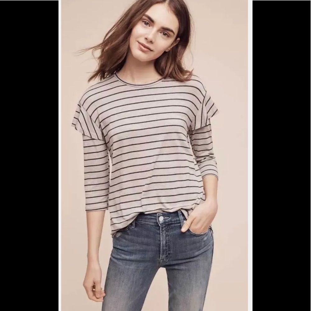 Anthropologie DOLAN LEFT COAST Grey BINNEY STRIPED Top
